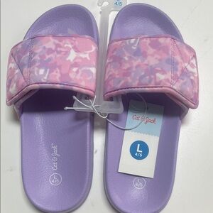 Cat & Jack Pink and Lavender Slide Sandals